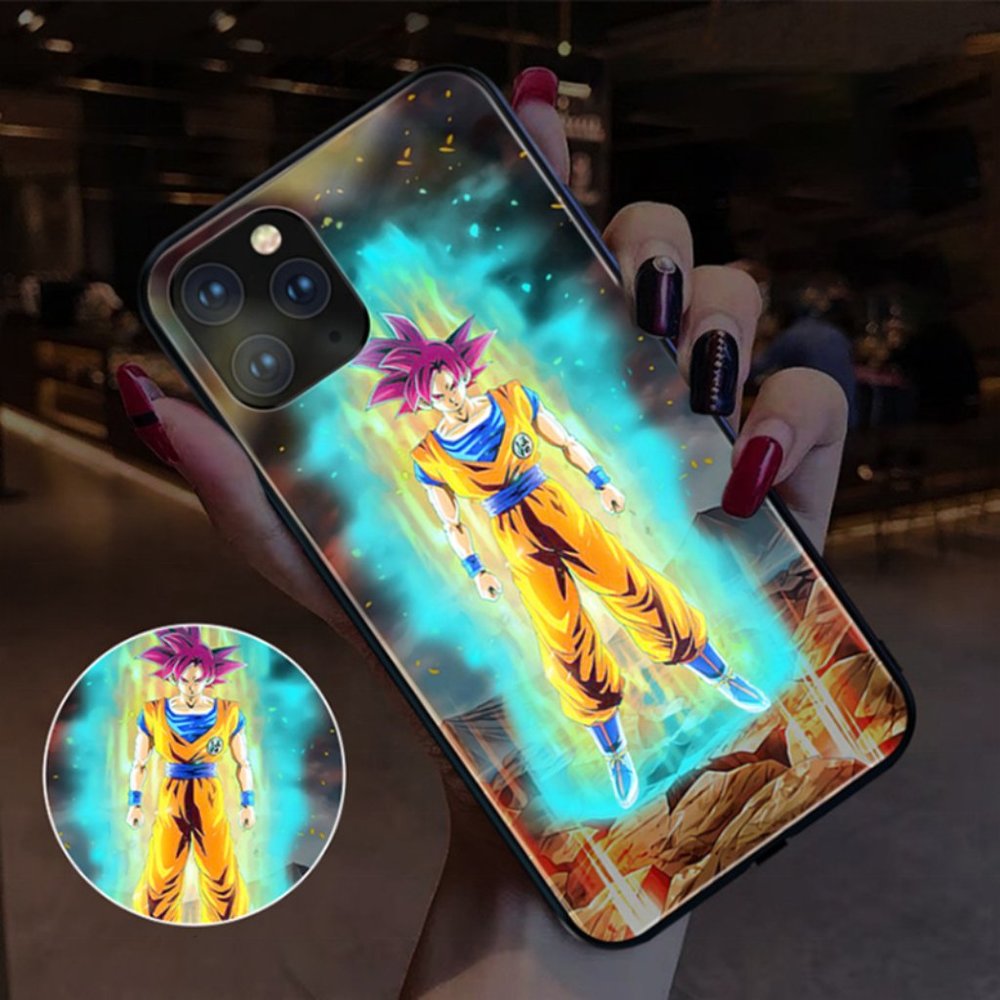 LED Sound Activated Tempered Glass iPhone Cases- Anime Design